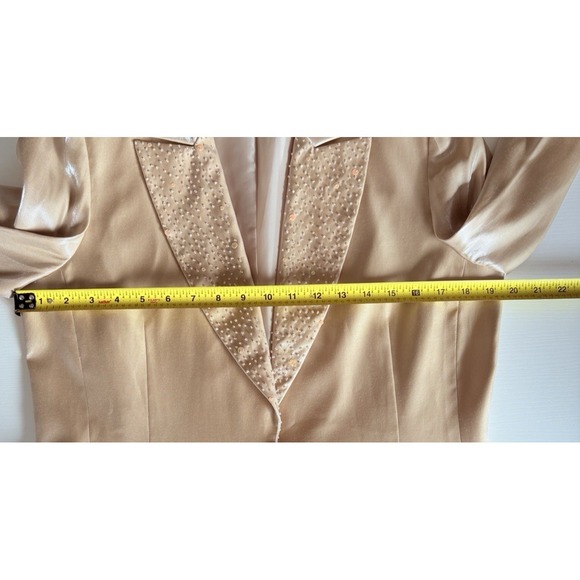 Alex Evenings Champagne Gold Beaded Formal Mother of the Bride Dress Jacket Set - Picture 11 of 16